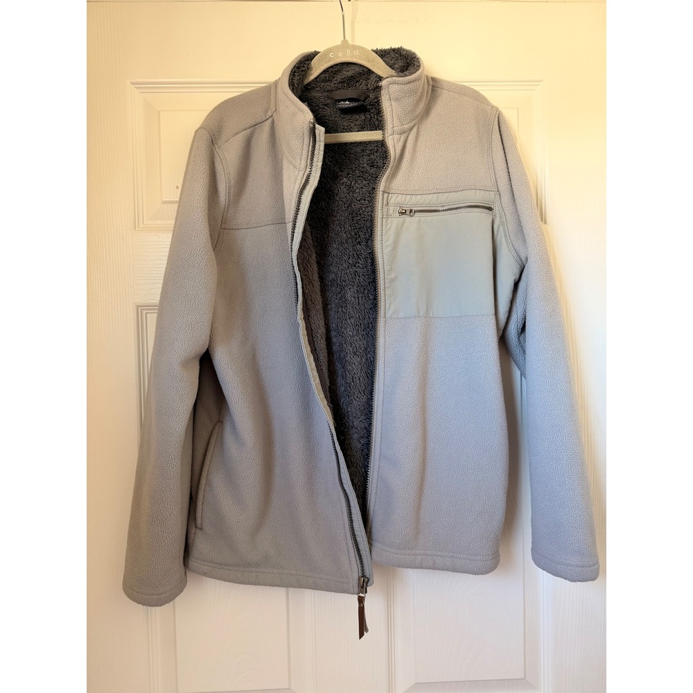 Charles River Apparel Womens Gray Full Zip Sherpa Lined Fleece Jacket Size M